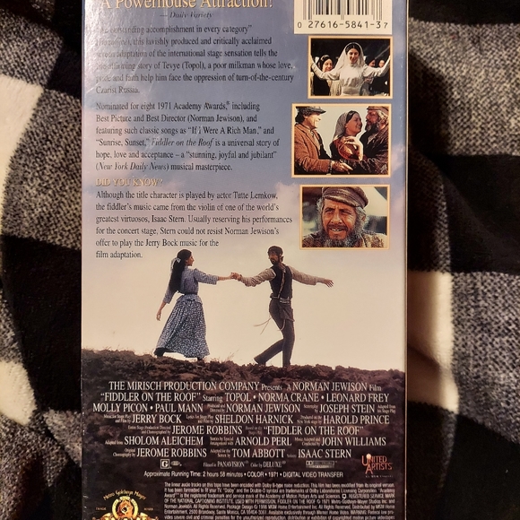 Fiddler on the Roof VHS MGM Screen Epics - Picture 2 of 2